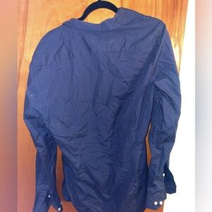 Navy polka dot men’s dress shirt